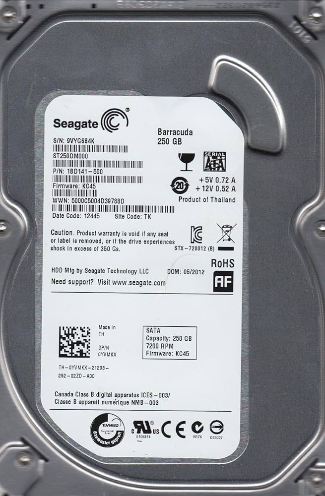 Dell Seagate 250GB SATA 7200rpm 3.5in HDD ( ST250DM000 1BC141-300 ) REF