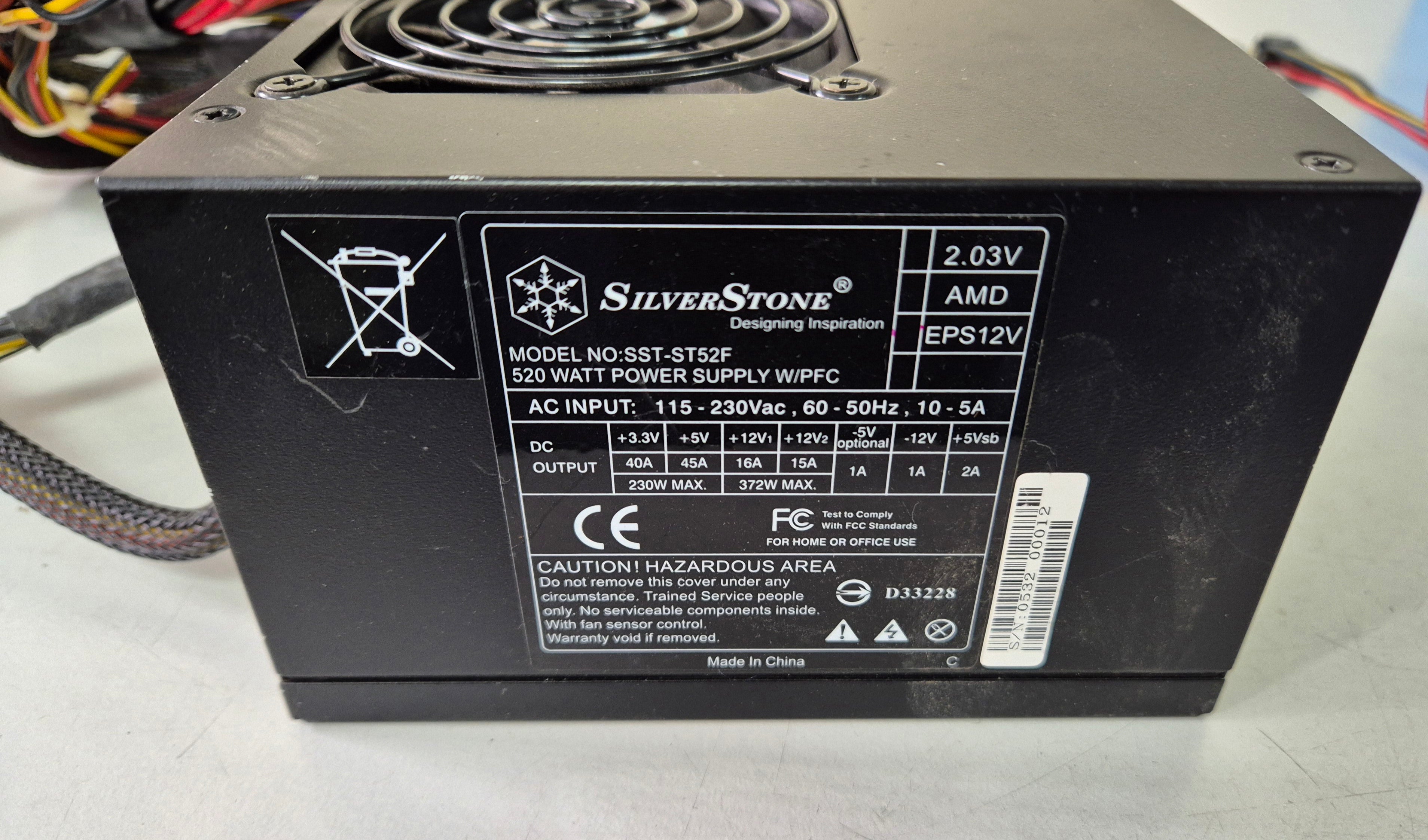 SilverStone 520W EPS12V PFC Power Supply ( SST-ST52F ) USED