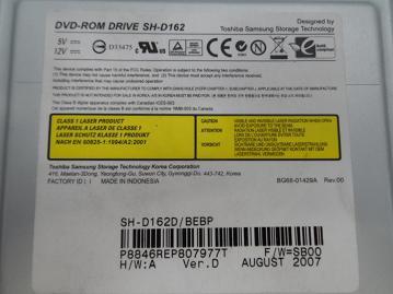 Toshiba Samsung SH-D162 5.25" 16x IDE DVD-ROM Drive ( SH-D162D/BEBP ) USED