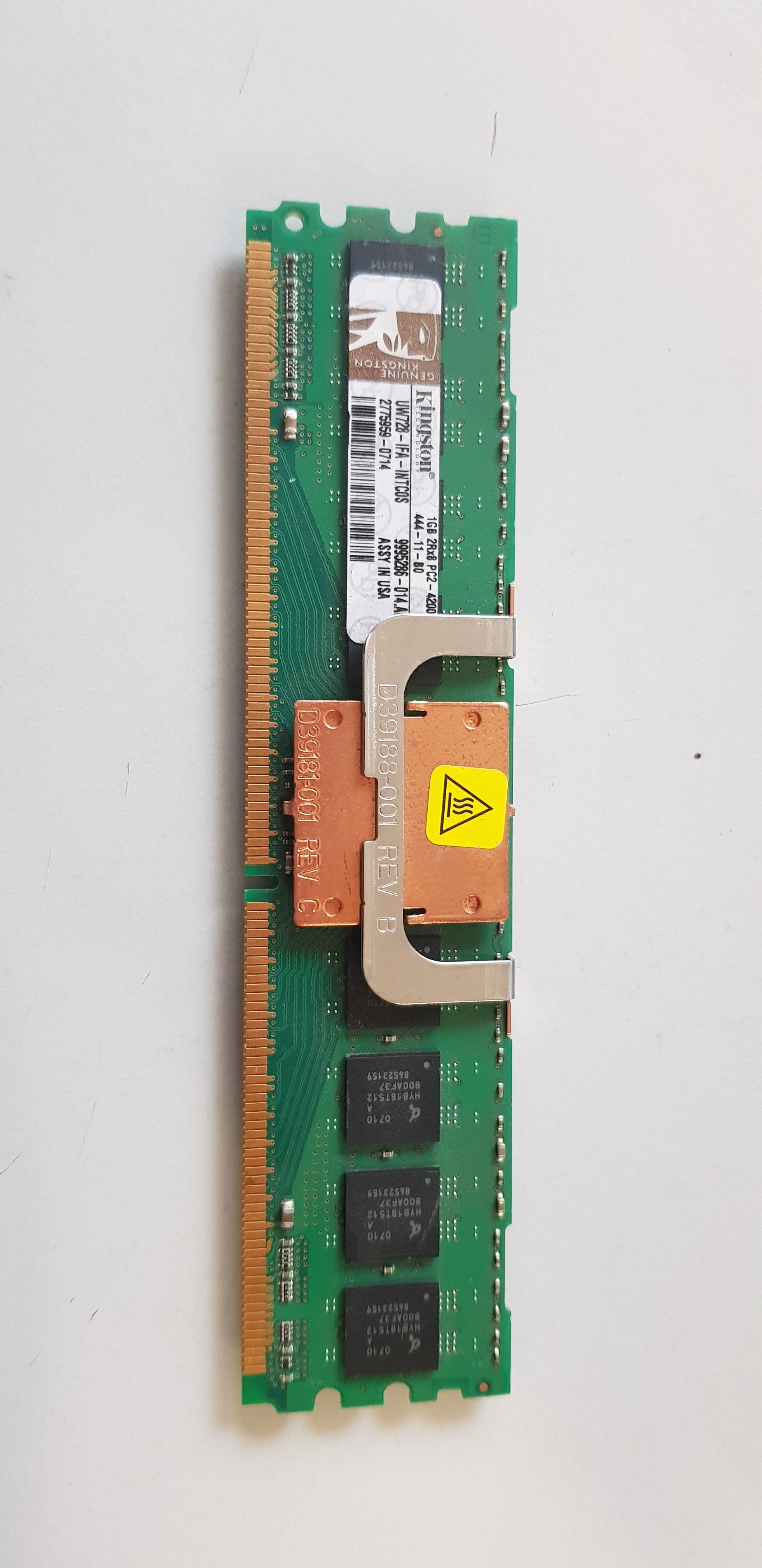 Kingston 1GB PC2-4200 DDR2-533MHz ECC Fully Buffered CL4 240-Pin DIMM ( UW728-IFA-INTC0S ) REF