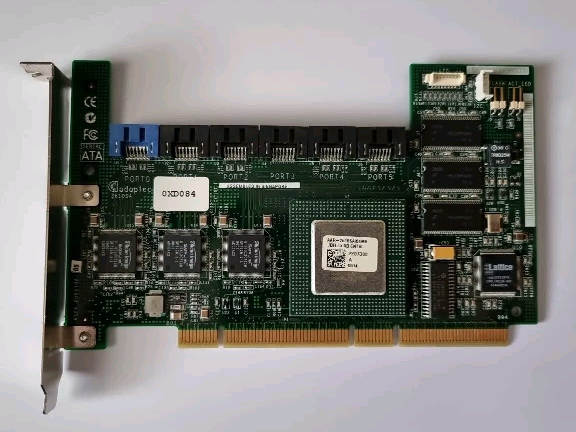 DELL 6-Port SATA RAID 64Mb Controller Card ( 0XD084 XD084 2610SA ) USED