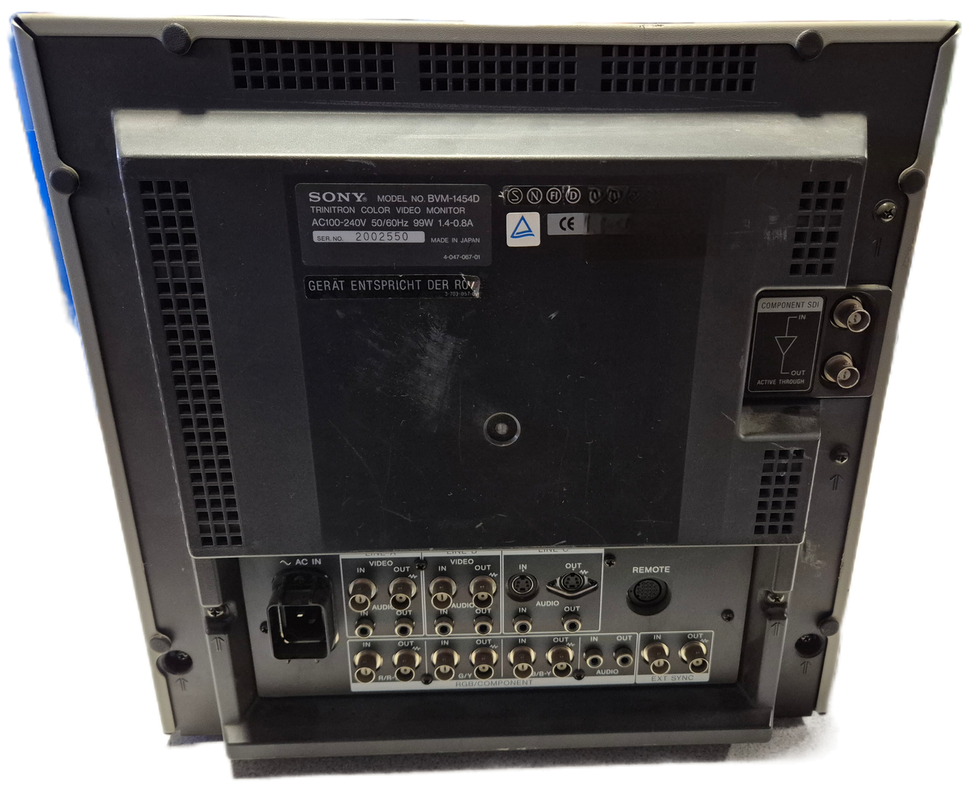 Sony BVM-1454D Trinitron Colour Video Monitor - NO Power SPR