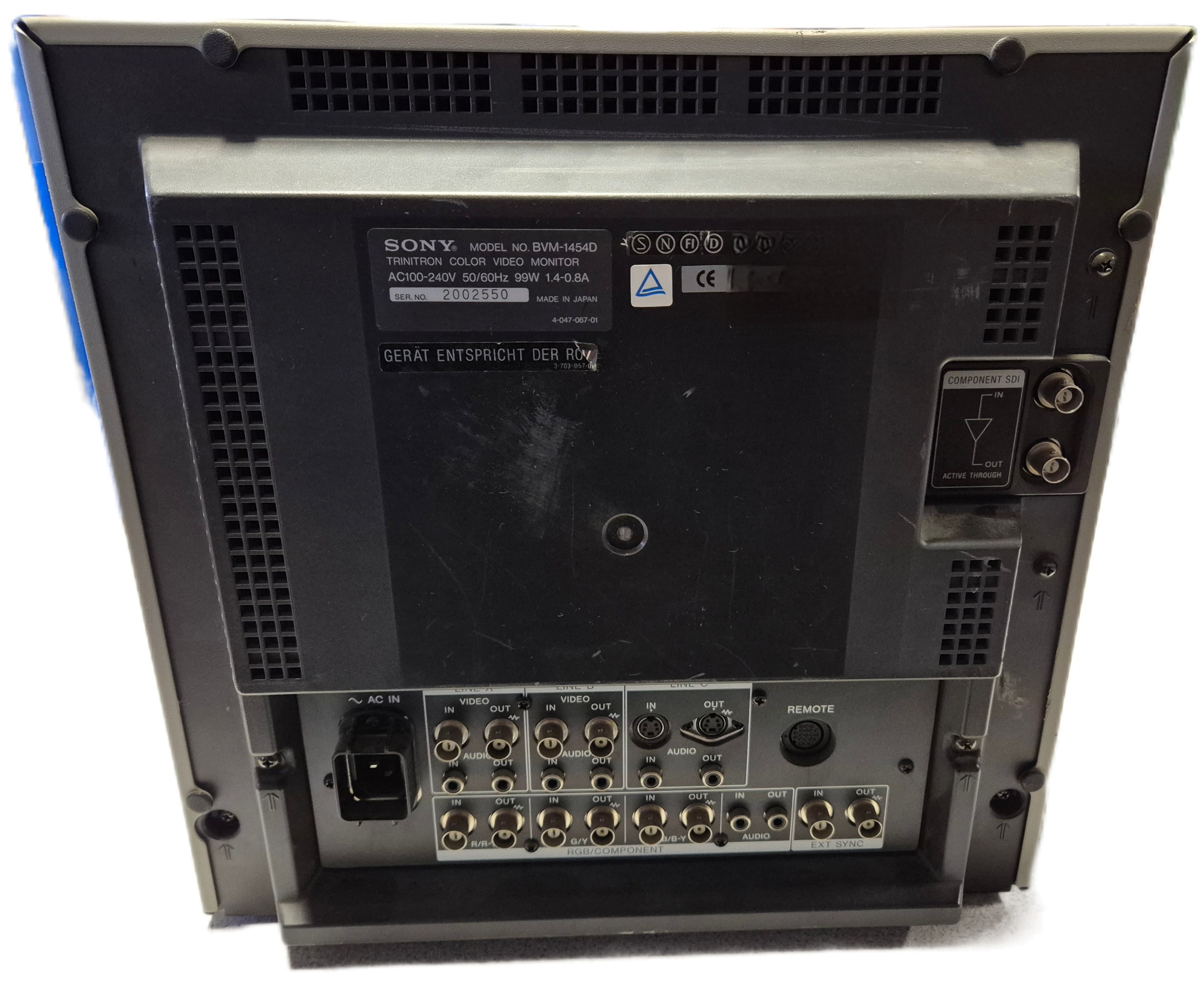Sony BVM-1454D Trinitron Colour Video Monitor - NO Power SPR