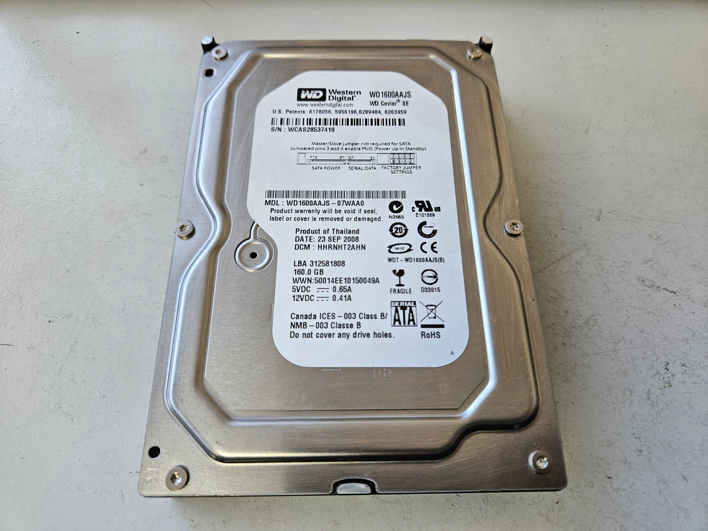 Western Digital 160GB 7200RPM 3.5in HDD ( WD1600AAJS-07WAA0 ) REF