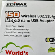 Edimax Wireless 802.11b/g/n nano USB Adapter VER 1 ( EW-7811Un V1 ) NOB