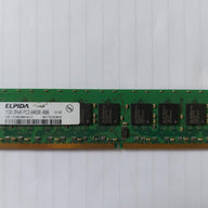 Elpida/HP 1GB PC2-6400 DDR2-800MHz ECC Unbuffered CL6 240-Pin DIMM (EBE11ED8AJWA-8G-E 444908-051)