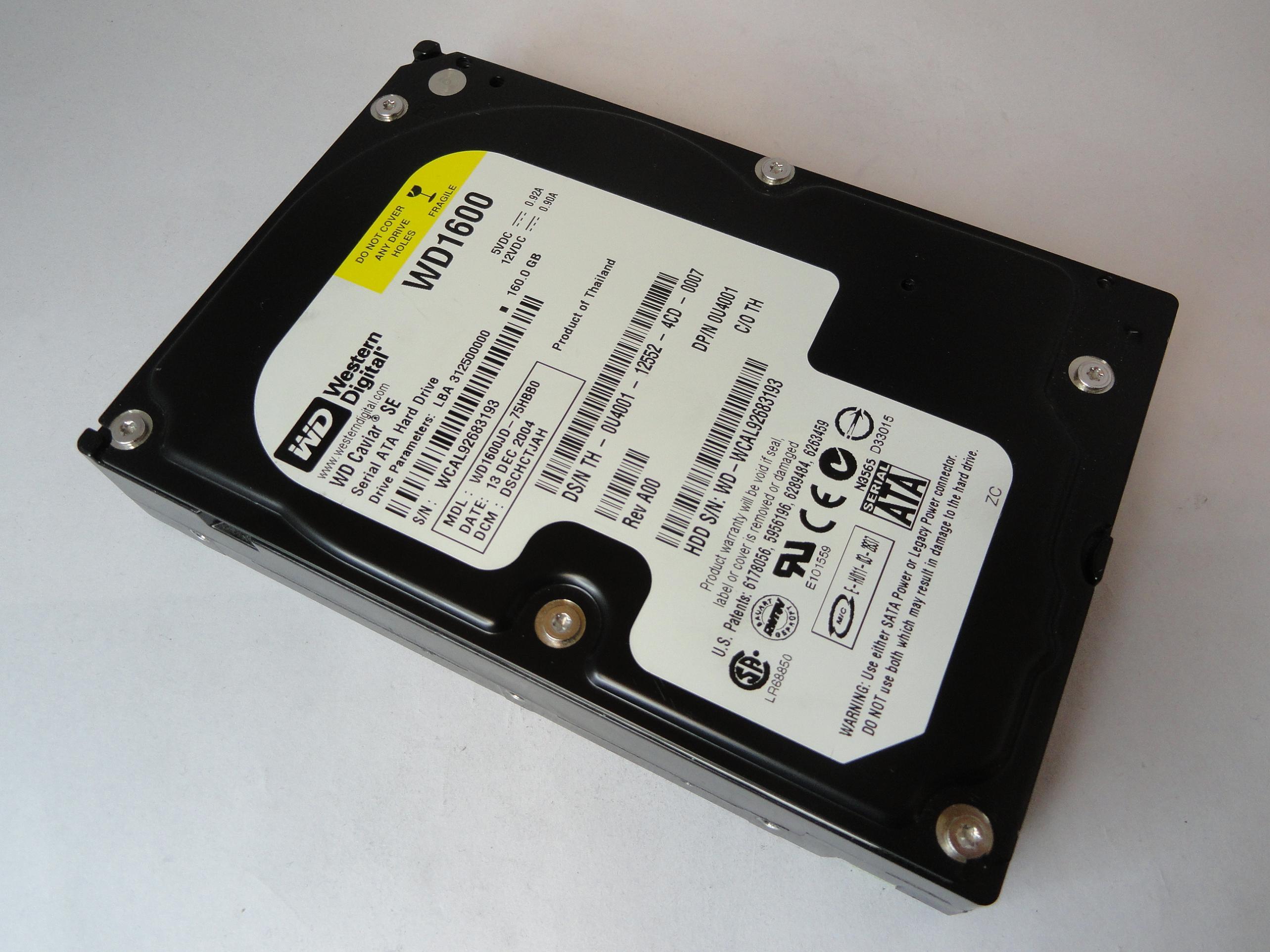 PR22615_WD1600JD-75HBB0_Western Digital Dell 160Gb SATA 7200rpm 3.5in HDD - Image3