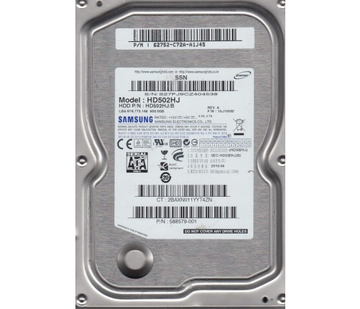 Samsung HP 500GB SATA 7200rpm 3.5in HDD ( HD502HJ/B HD502HJ 588579-001 504339-001 ) REF
