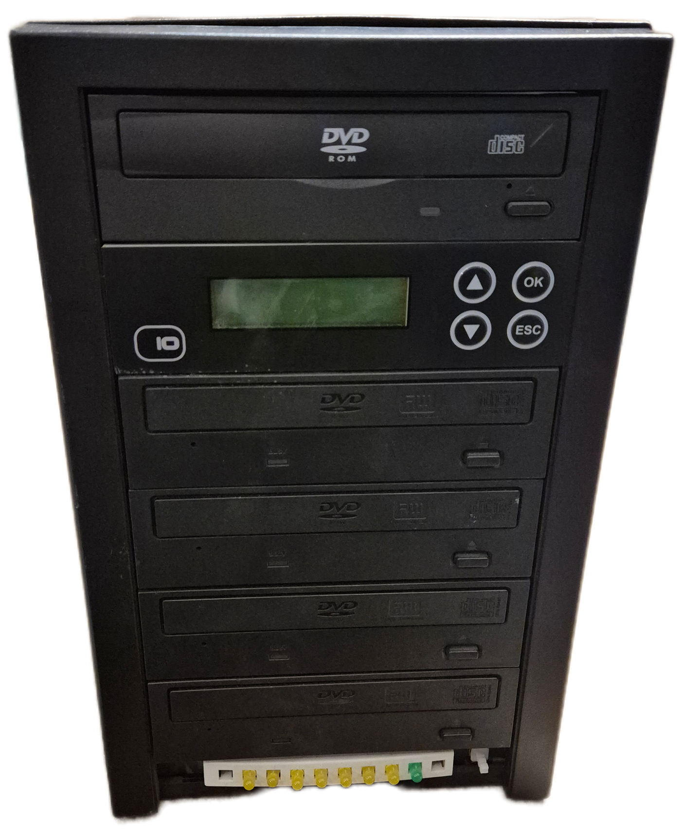 IO 1-4 160GB HDD CD/DVD Duplicator - Missing lower plastics does not affect operation USED