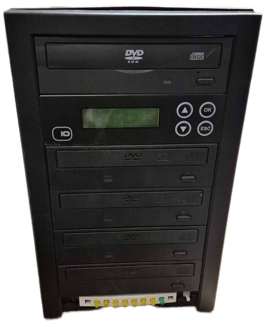 IO 1-4 160GB HDD CD/DVD Duplicator - Missing lower plastics does not affect operation USED