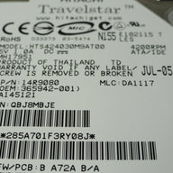 14R9080 - Hitachi Compaq 30GB IDE 4200rpm 2.5in Travelstar HDD - Refurbished