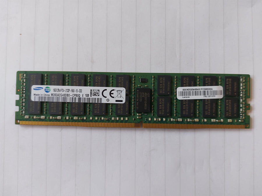 Samsung / Lenovo - 16GB PC4-17000 DDR4-2133MHz ECC Registered CL15 288-Pin DIMM 1.2V Dual Rank Memory Module - M393A2G40DB0-CPB0Q / 03T6781