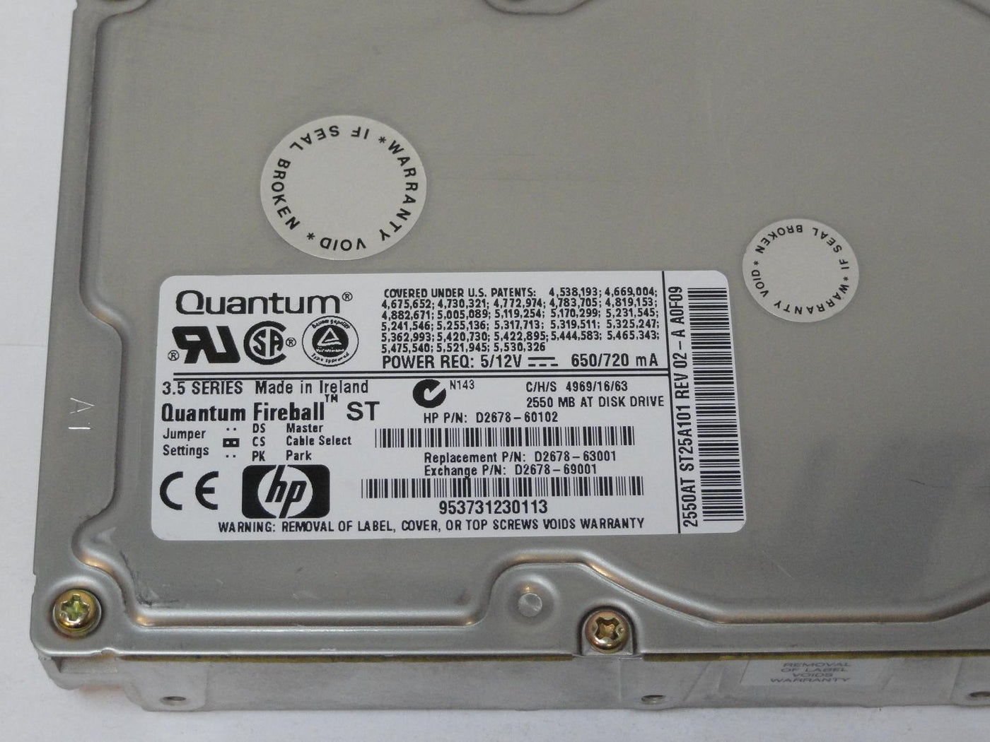 PR04517_ST32A011_Quantum HP 2.5GB IDE 5400rpm 3.5in HDD - Image3