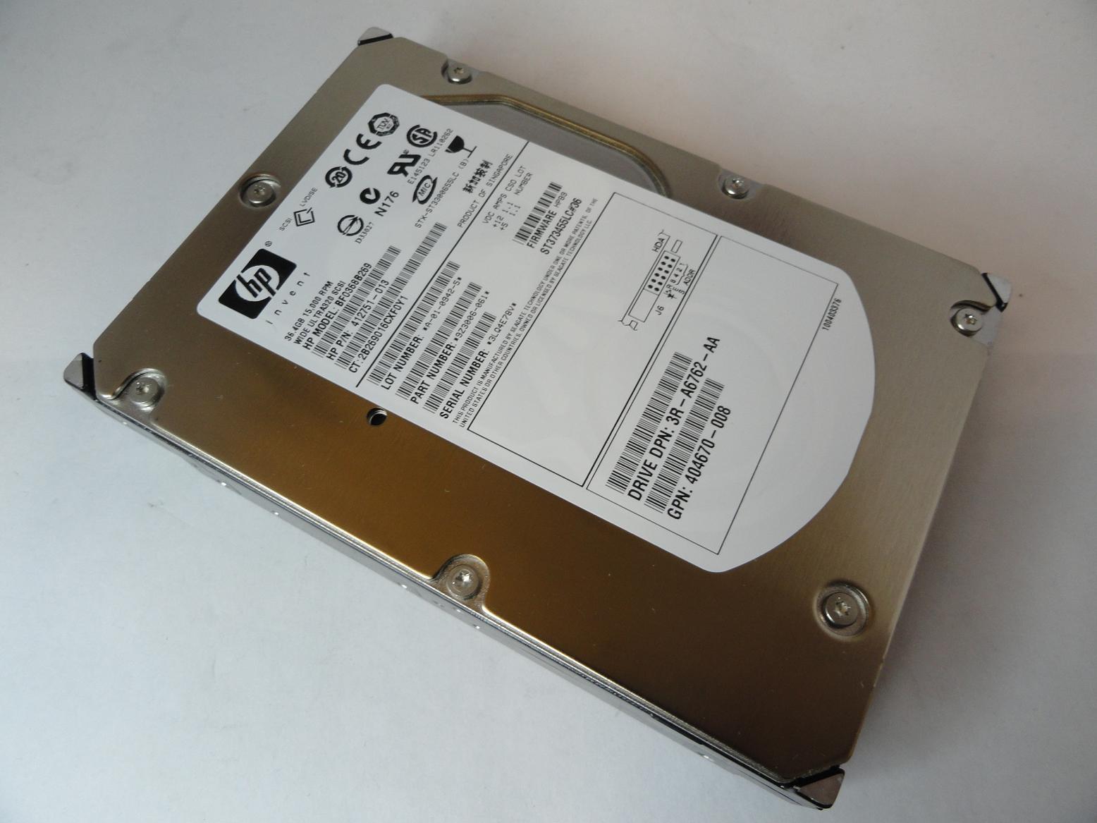9Z3006-061 - Seagate HP 36GB SCSI 80 Pin 15Krpm 3.5in HDD - Refurbished