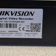 HIKVision 16 Channel Turbo HD DVR - 4TB HDD - admin password reset to 12345 ( DS-7316HQHI-SH ) USED