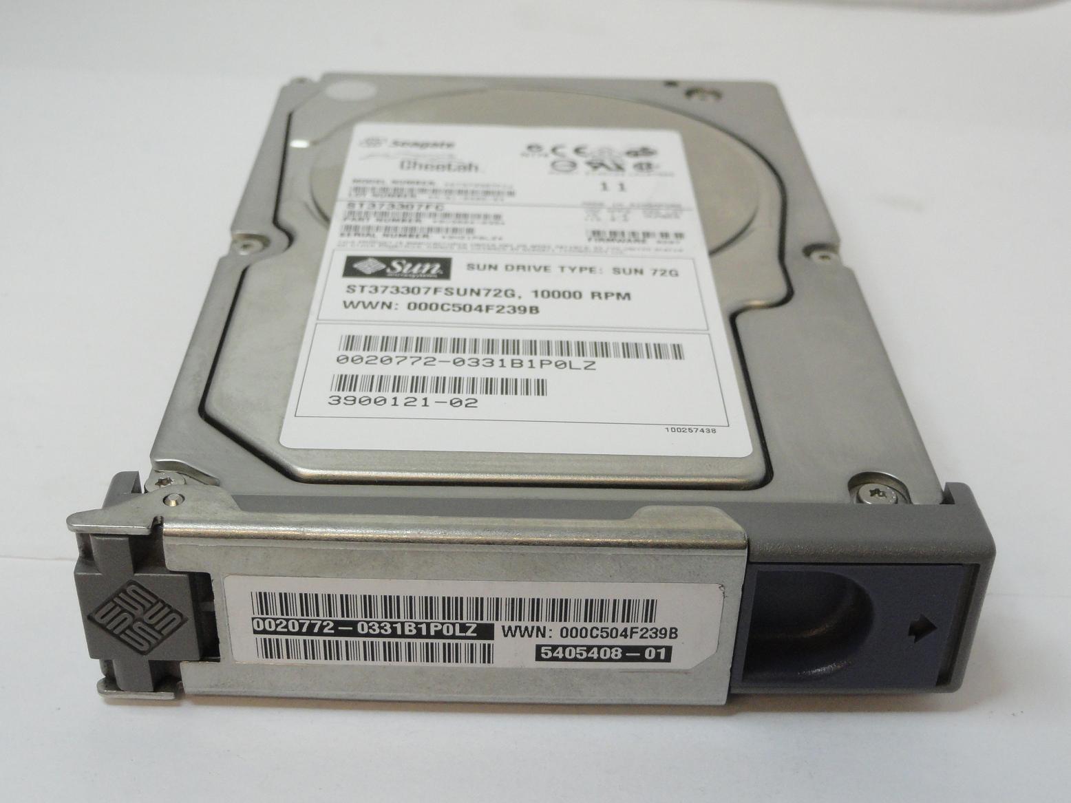 Seagate Sun 73GB Fibre Channel 10Krpm 3.5in HDD in Caddy ( 9V3004-039 ST373307FC 390-0121-02 540-5408-01 ) USED
