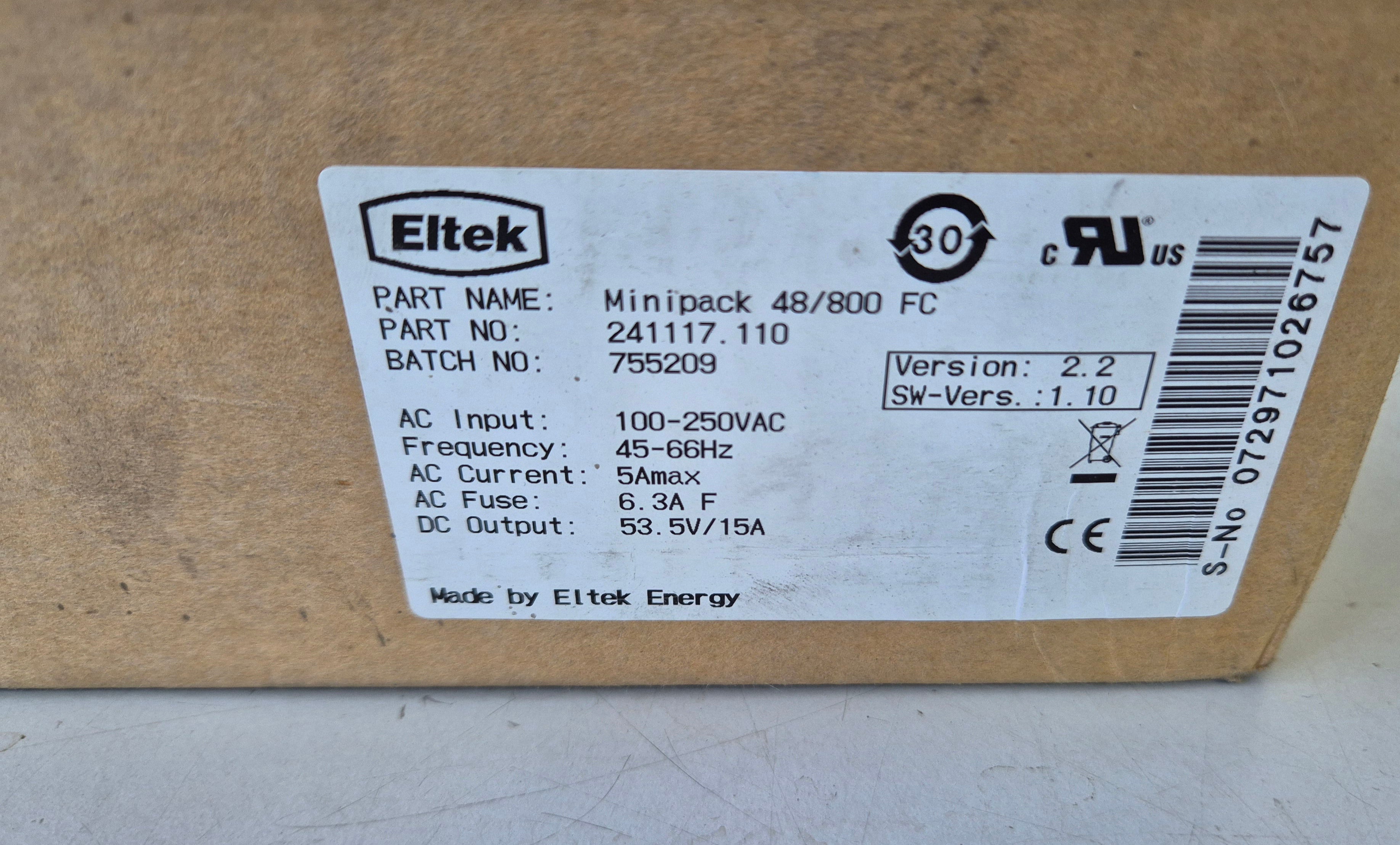 Eltek Minipack 48/800 FC 53.5V Communication Power Module ( 241117.110 755209 ) NOB