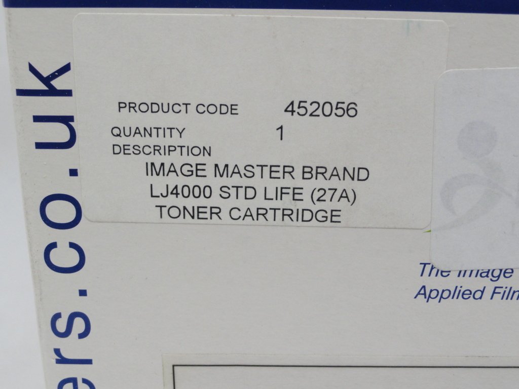 452056 - Image-Masters LJ4000 Printer Cartridge For Use With HP4127A, HP4127X, HP LaserJet 4000/4050 Series. Canon 3839A003AA. LBP-1760. Brother TN9500. HL-2460 - NOB