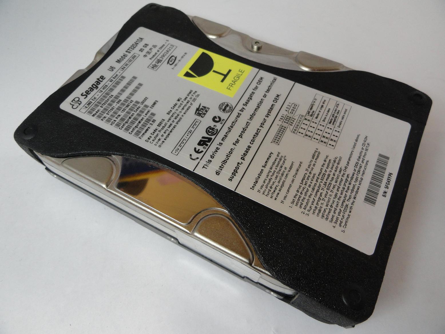 9T7001-006 - Seagate 20GB IDE 5400rpm 3.5in HDD - Refurbished