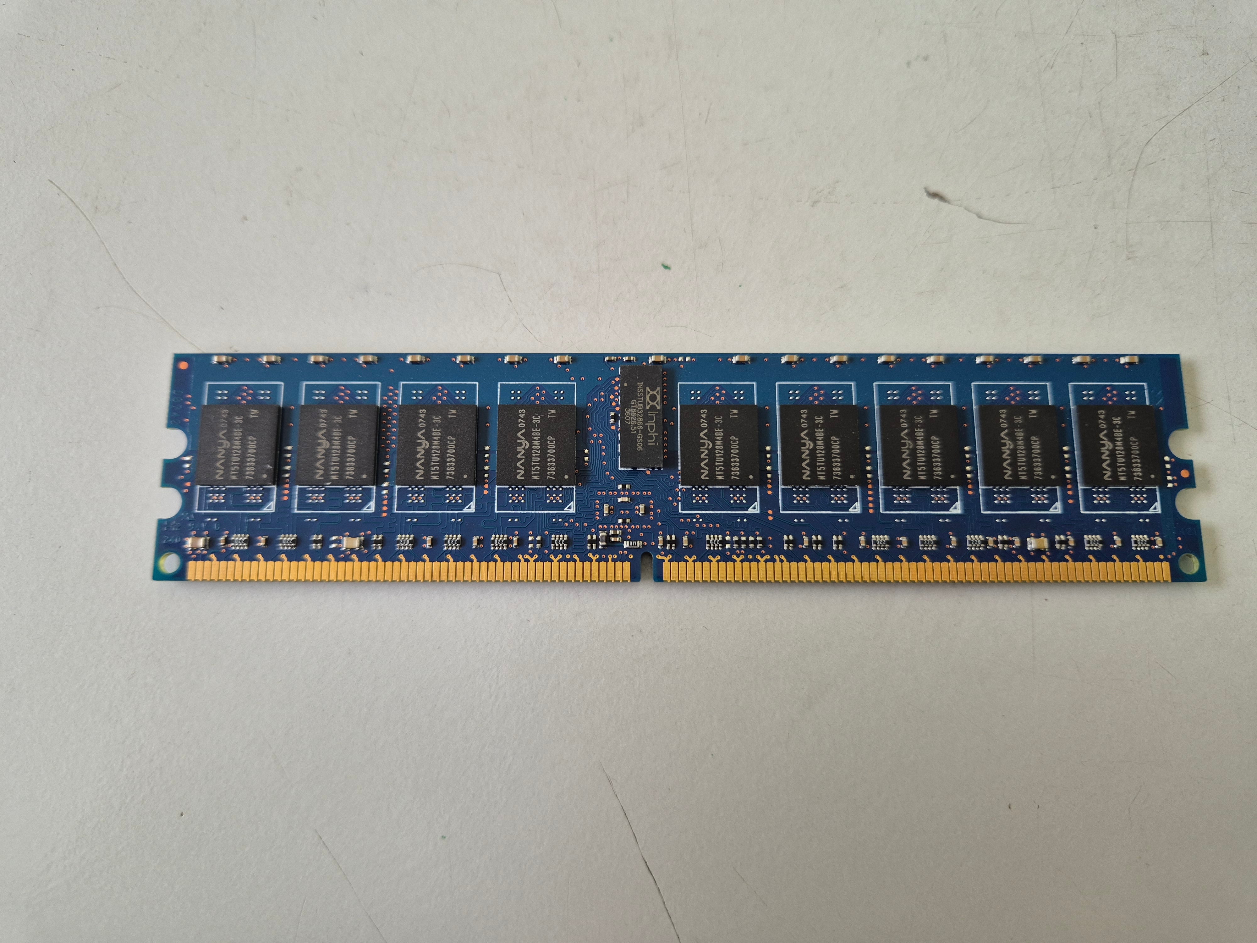Nanya HP 1GB 240Pin PC2-5300 CL5 DDR2-667MHz ECC Reg DIMM ( NT1GT72U4PB0BV-3C 405475-051 ) REF