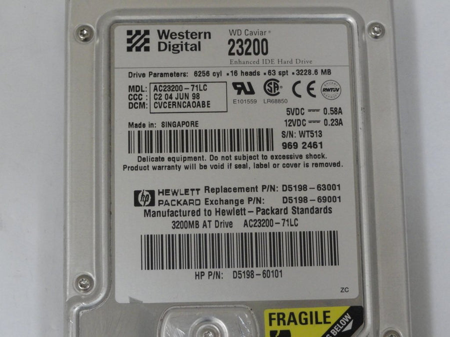 AC23200-71LC - Western Digital HP 3.2Gb IDE 5400rpm 3.5in HDD - Refurbished