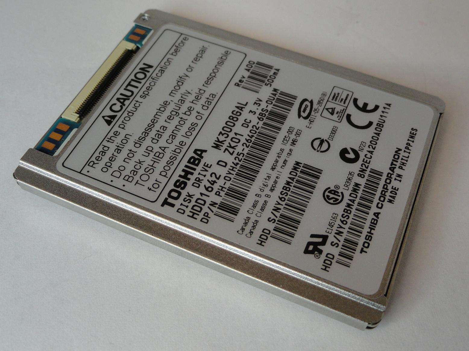 HDD1642 - Toshiba Dell 30Gb ZIF 4200rpm 1.8in HDD - Refurbished