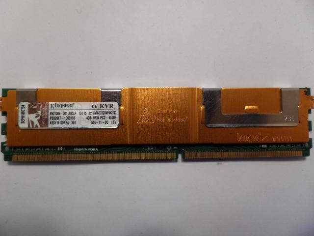 KVR667D2D4F5K2/8G - 2x 4GB 240p PC2-5300 CL5 36c 256x4 DDR2-667 2Rx4 1.8V ECC Fully Buffered DIMMS Module - Refurbished