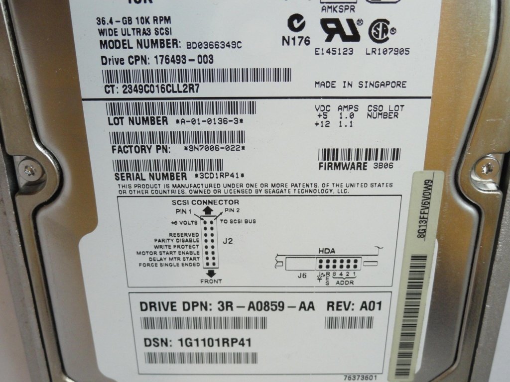 PR21678_9N7006-022_Seagate Compaq 36.4GB SCSI 80 Pin 10Krpm 3.5in HDD - Image2