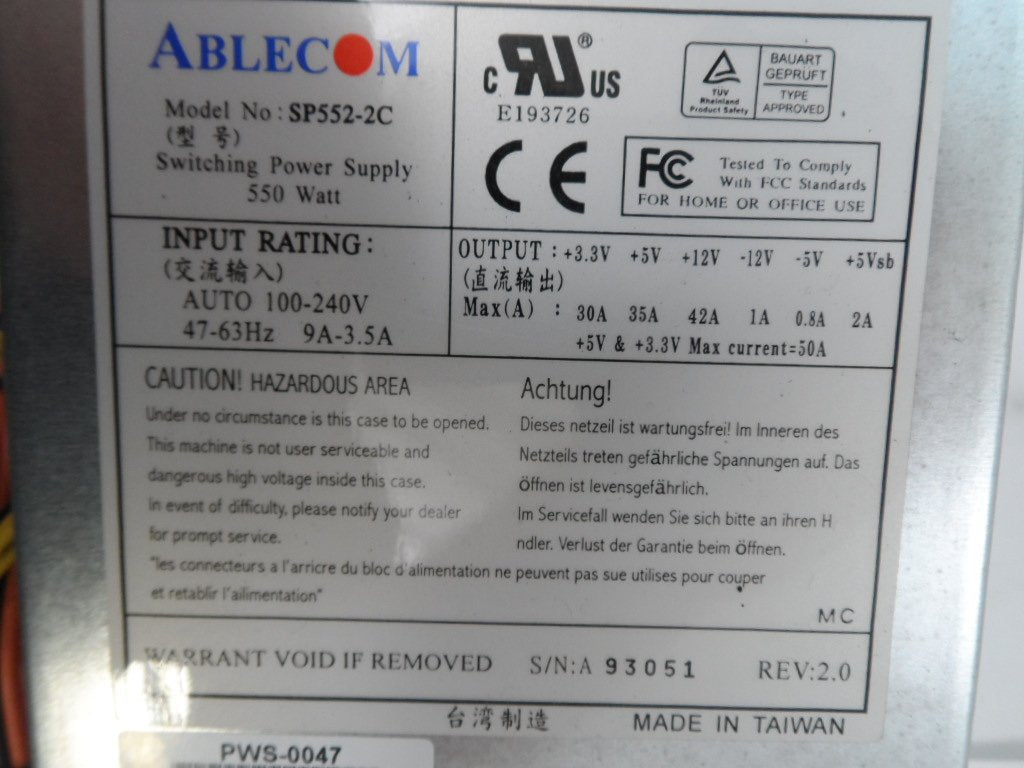 PR19561_SP552-2C_SuperMicro550W Switching Power Supply - Image3