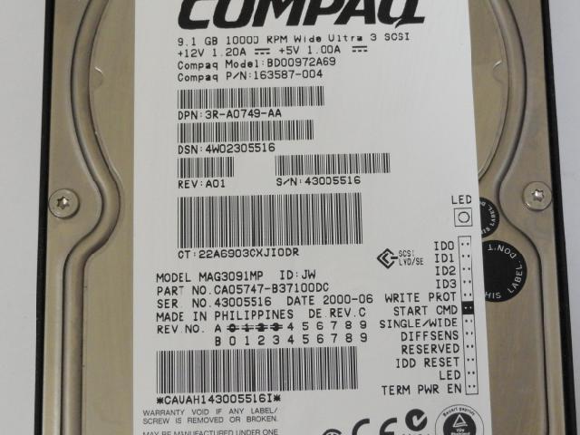 PR06085_CA01776-B37100DC_Fujitsu Compaq 9.1Gb SCSI 68 Pin 10Krpm 3.5in HDD - Image2