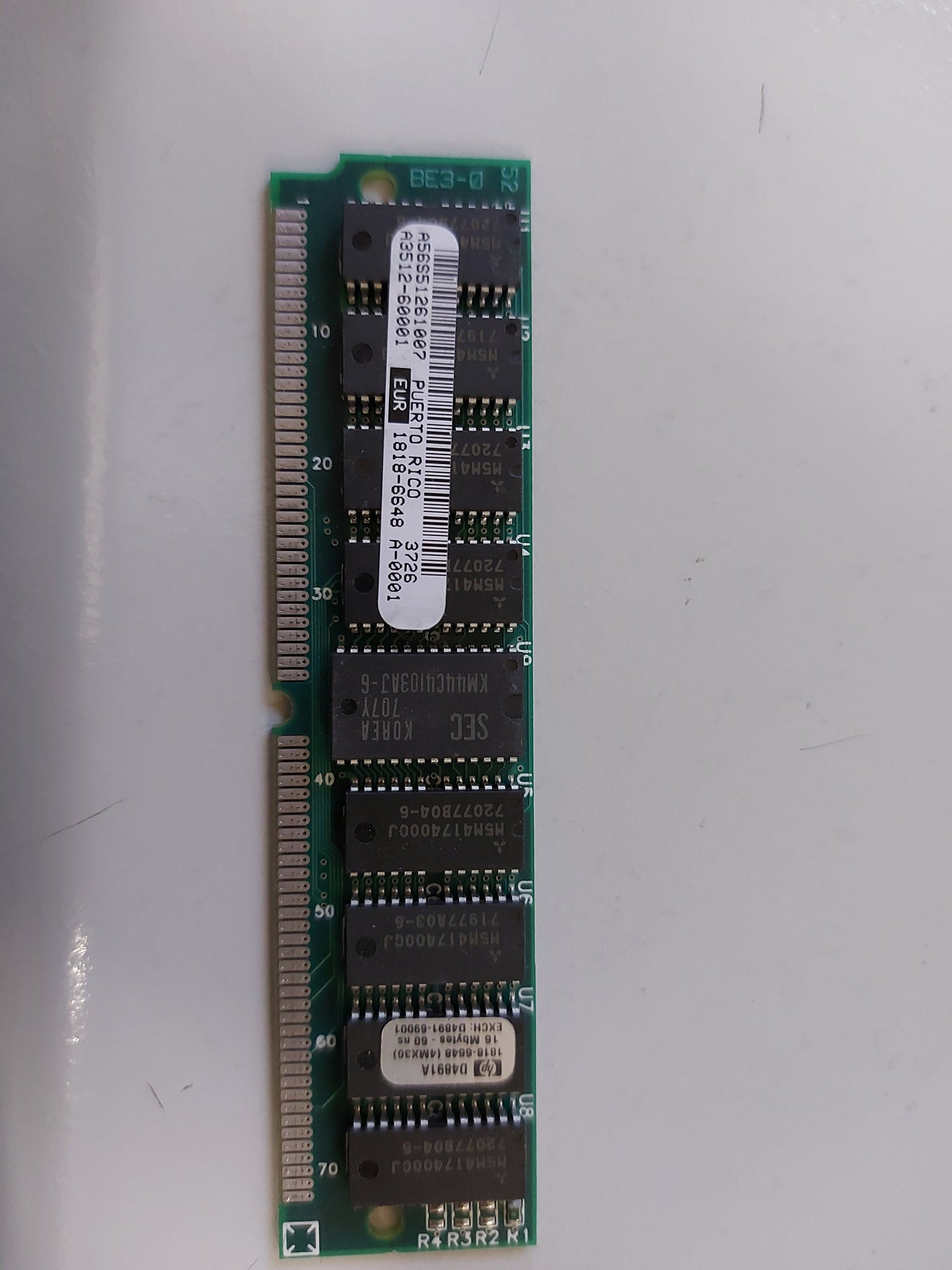 HP 16MB Parity SIMM 60ns 36-Bit 72-Pin Memory Module D4891A