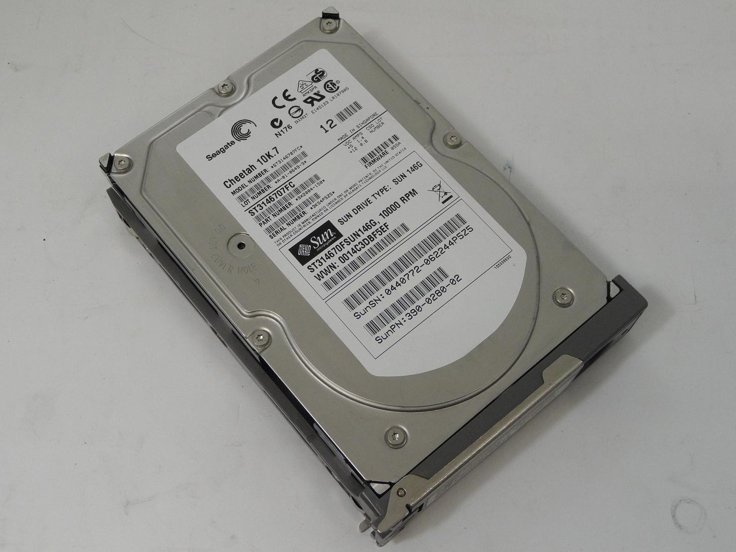 9X2004-150 - Seagate Sun 146GB Fibre Channel 10Krpm 3.5in Cheetah 10K.7 HDD in Caddy - Refurbished