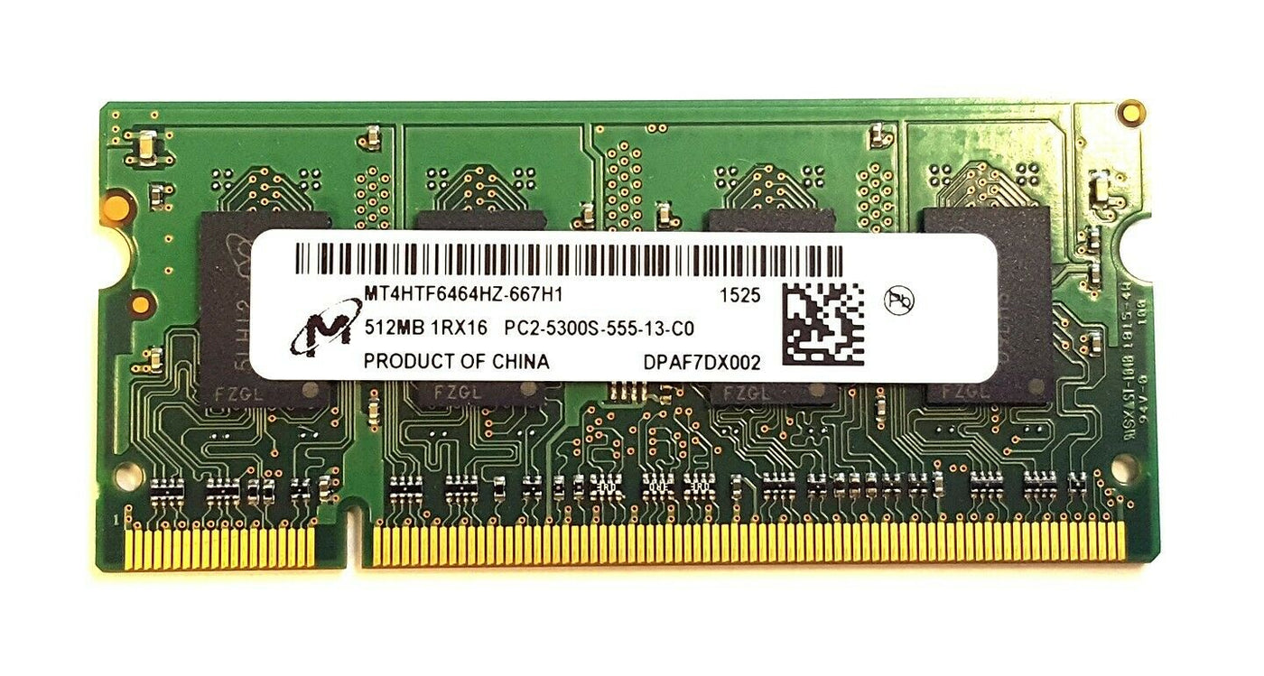 Micron 512MB 200p PC2-5300 CL5 4c 64x16 1R 1.8V SO