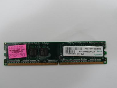 Apacer 1GB DDR2 PC2-6400 CL5 DIMM ( 78.01G9I.9HC ) REF
