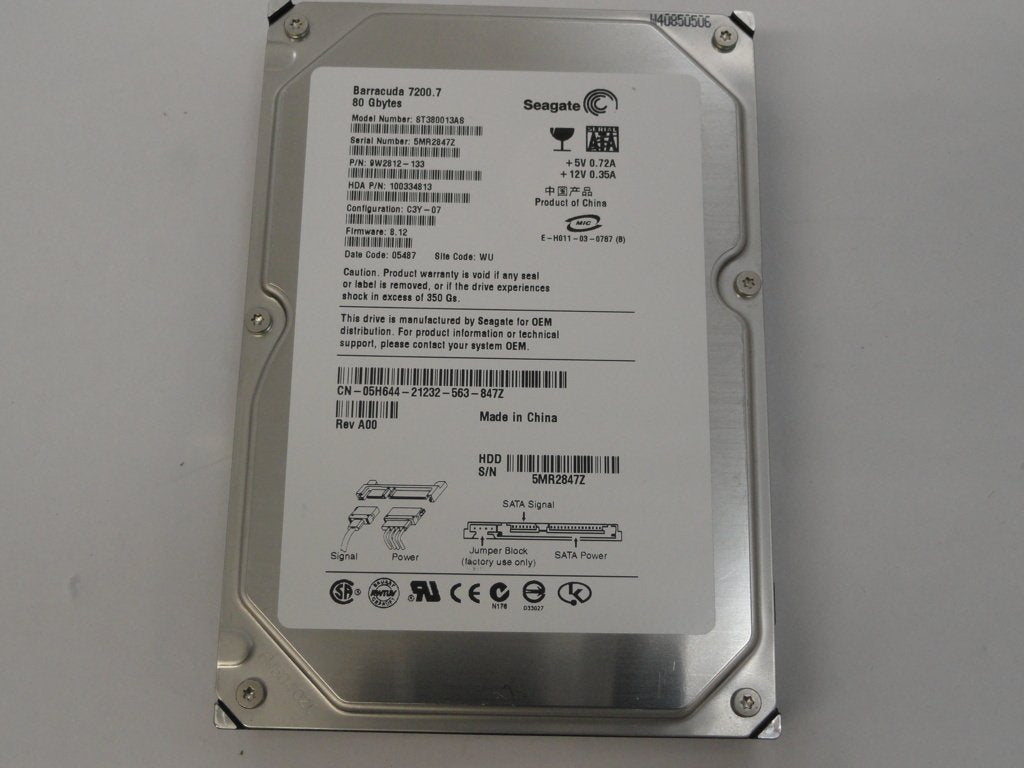 9W2812-133 - Seagate Dell 80GB SATA 7200rpm 3.5in HDD - USED