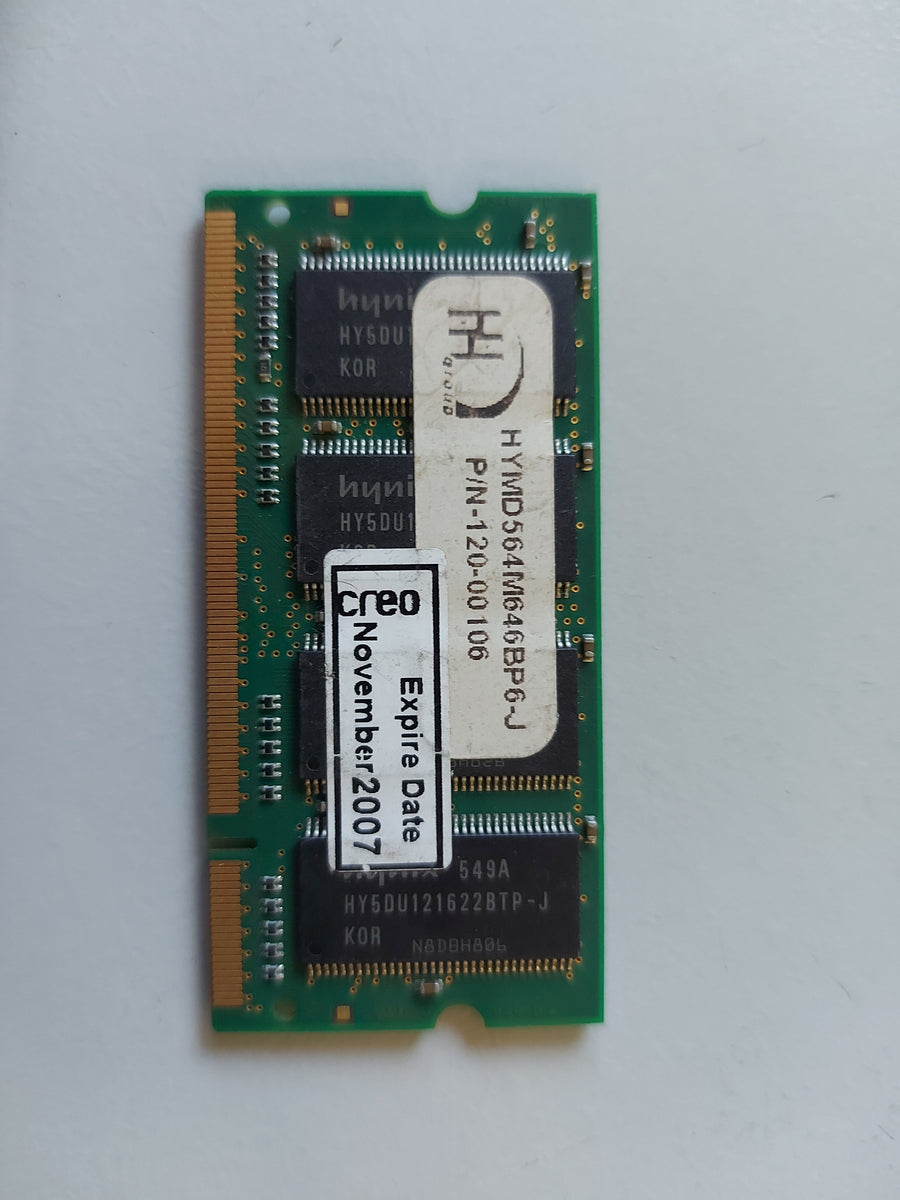 Hynix 512MB PC2700 DDR non-ECC Unbuffered CL2.5 200P SoDimm HYMD564M646BP6-J AA