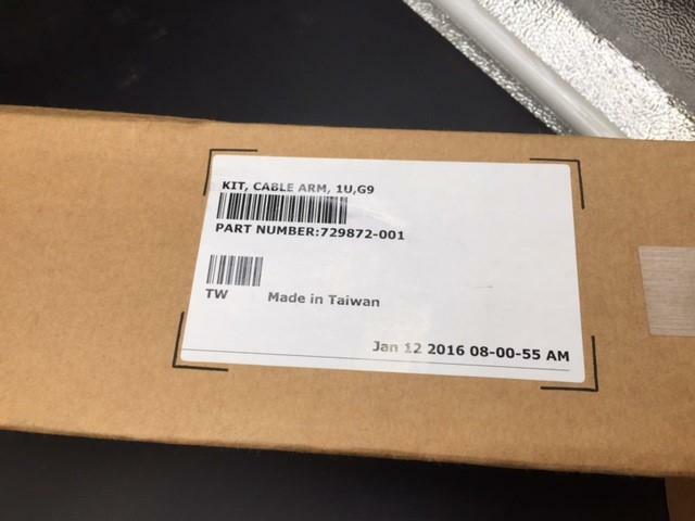 HP 1U CABLE MANAGEMENT ARM KIT FOR G9 ( 729872-001 ) NEW