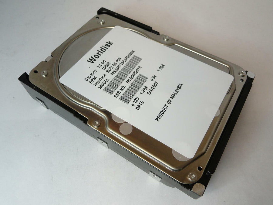 Worldisk 73GB SCSI 68 Pin 10Krpm 3.5in HDD ( MXJ3073SC680600X MXJ3073SC ) USED