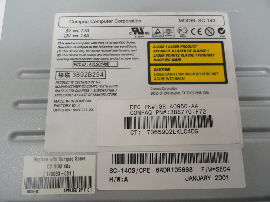 SC-140S/CPE - Compaq 5.25in White CD ROM Drive - Refurbished