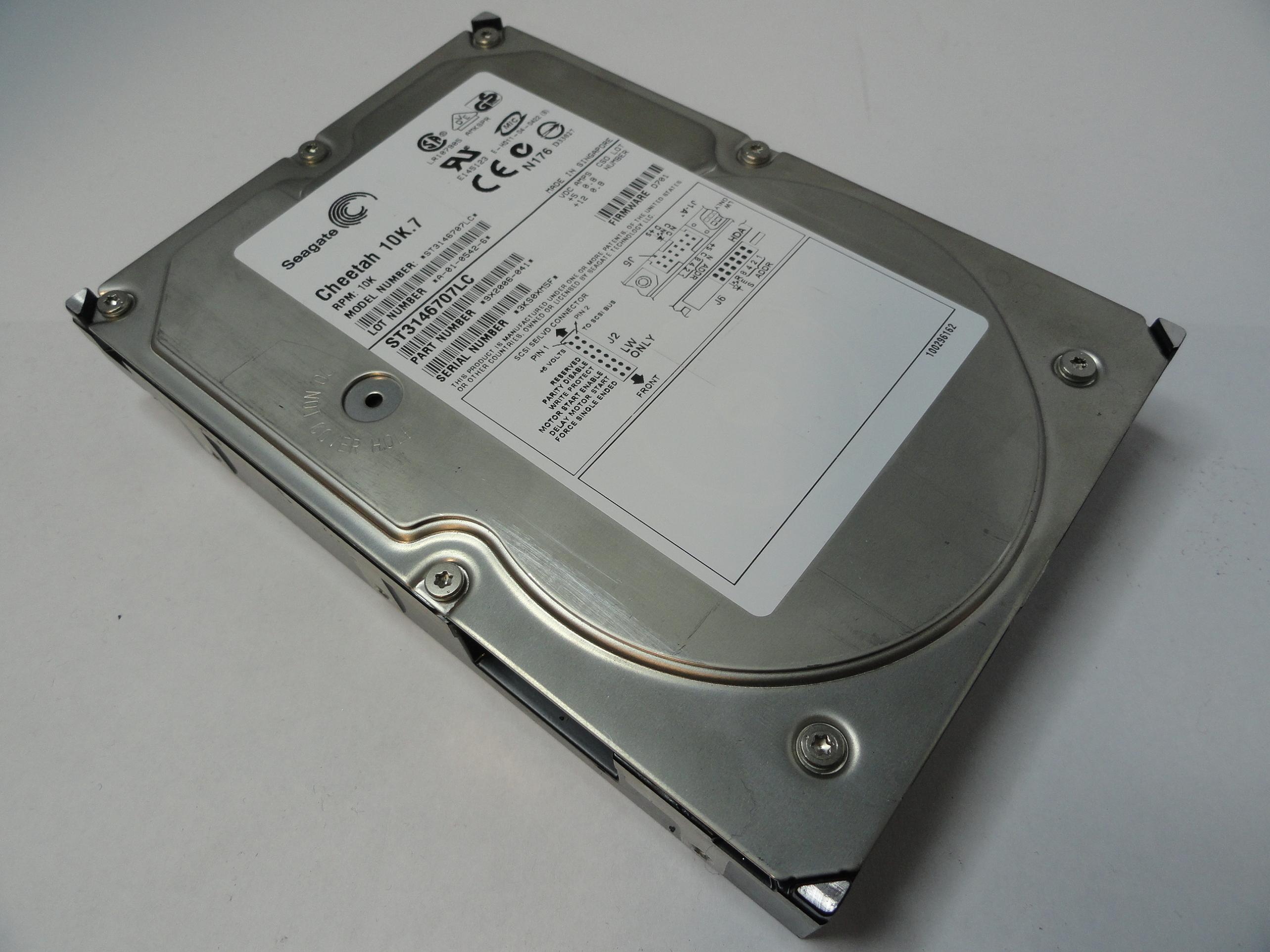 Seagate 146GB SCSI 80 Pin 10Krpm 3.5in HDD ( ST3146707LC 9X2006-041 ) REF