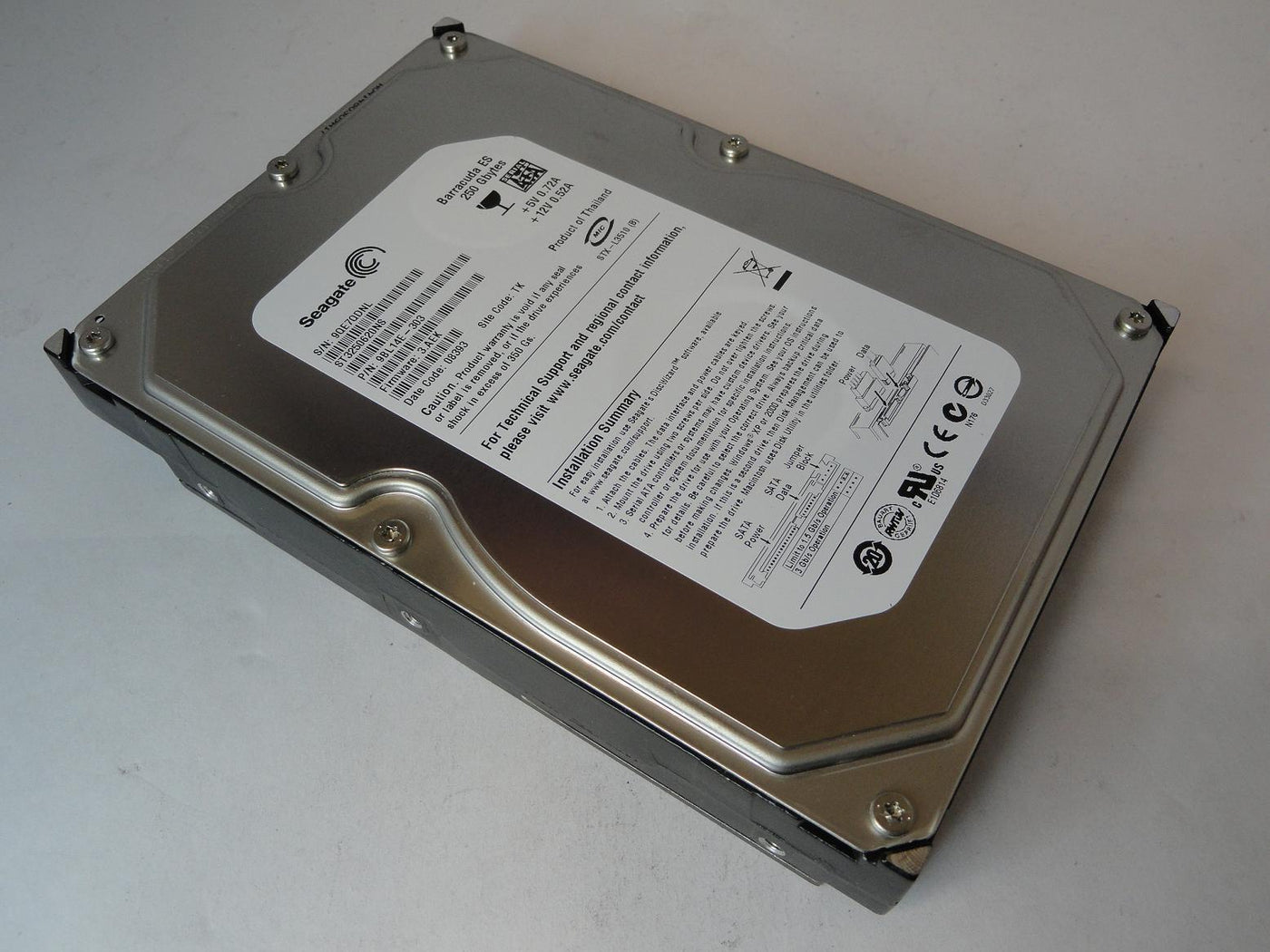9BL14E-303 - Seagate 250GB SATA 7200rpm 3.5in Barracuda ES HDD - Refurbished