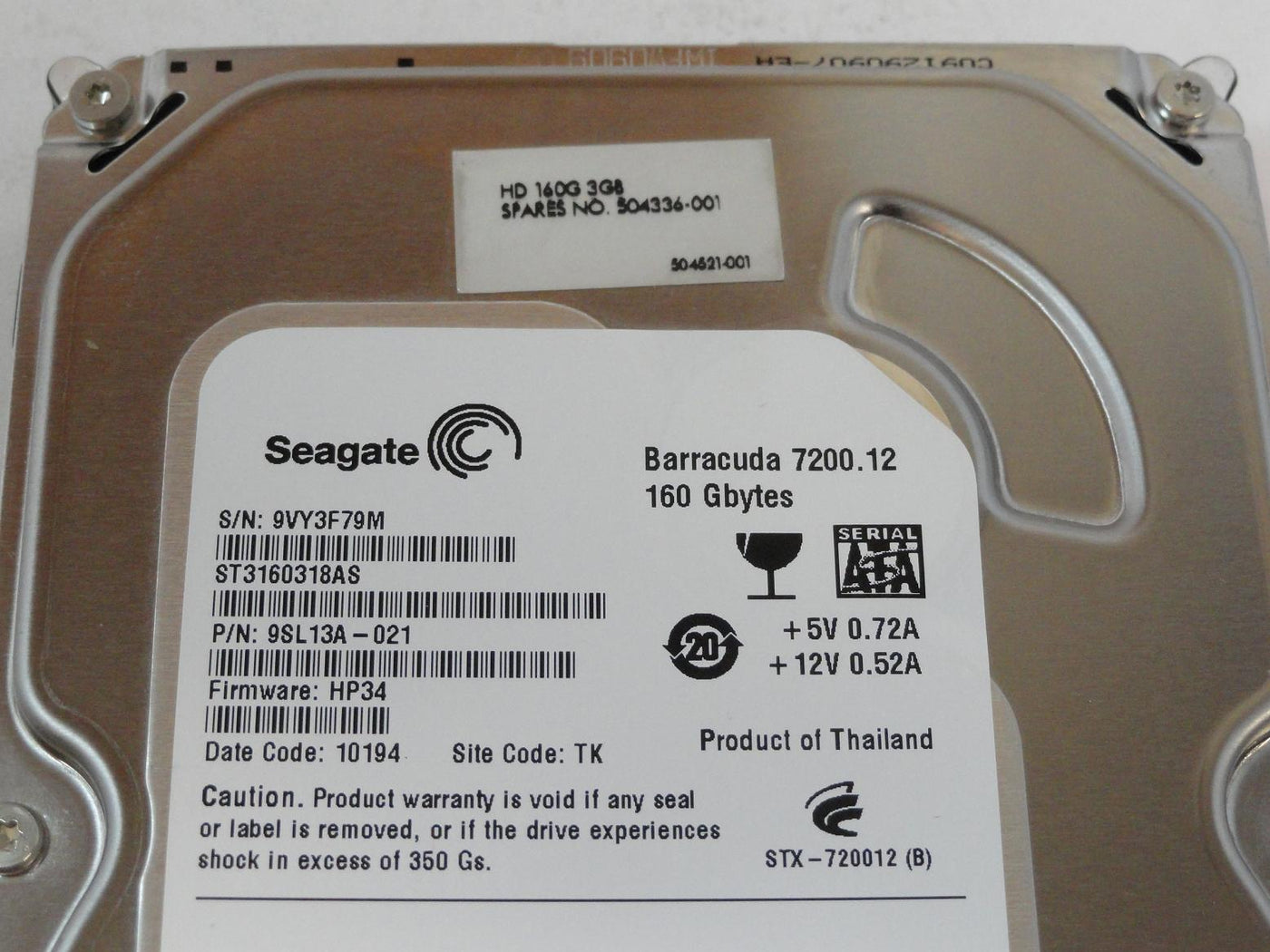 PR24434_9SL13A-021_Seagate HP 160GB SATA 7200rpm 3.5in HDD - Image4