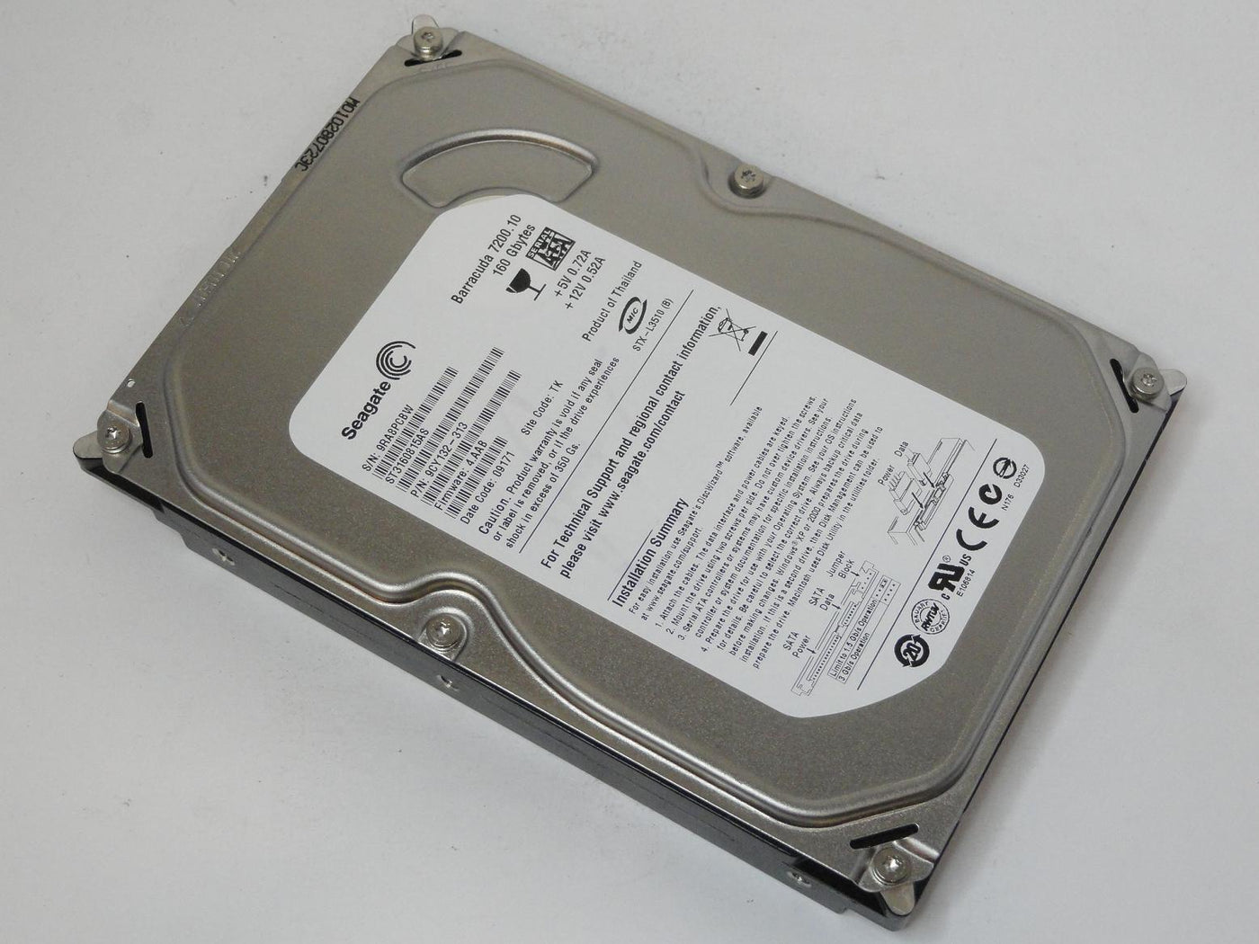 9CY132-313 - Seagate 160GB SATA 7200rpm 3.5in Barracuda 7200.10 HDD - Refurbished