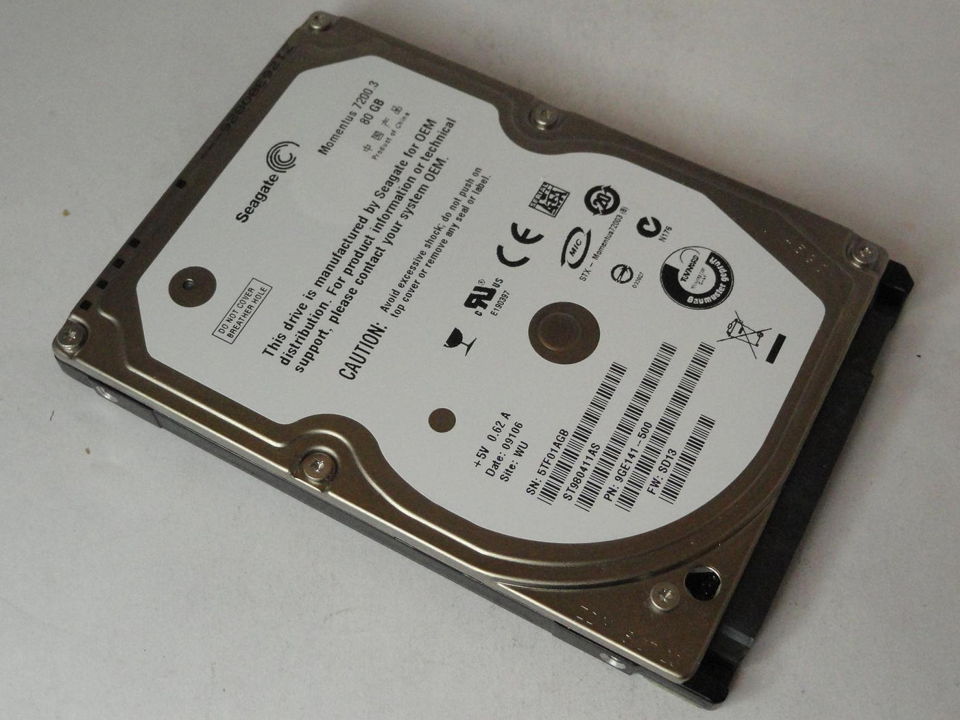 9GE141-500 - Seagate 80GB SATA 7200rpm 2.5in Laptop HDD - Refurbished