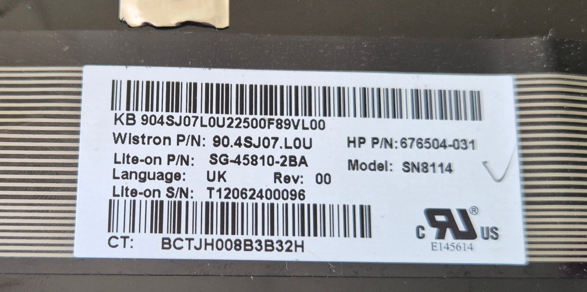 HP Probook 4540s UK Laptop Keyboard ( 676504-031 90.4SJ07.L0U SG-45810-2BA SN8114 ) USED