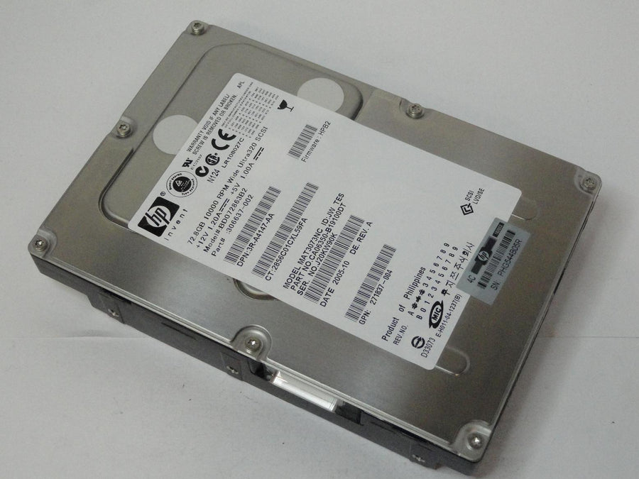 HP Fujitsu 72.8GB SCSI 80 Pin 10Krpm 3.5in HDD ( CA06350-B19100DT MAT3073NC 306637-002 BD072863B2 271837-004 3R-A4147-AA ) REF