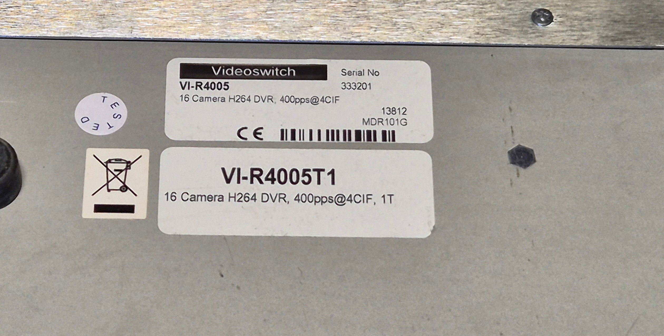 VideoSwitch Vi-R4000 16 Camera 1TB Net Recorder CCTV DVR - Missing key to drive caddy - password reset ( Vi-R4005T1 ) USED