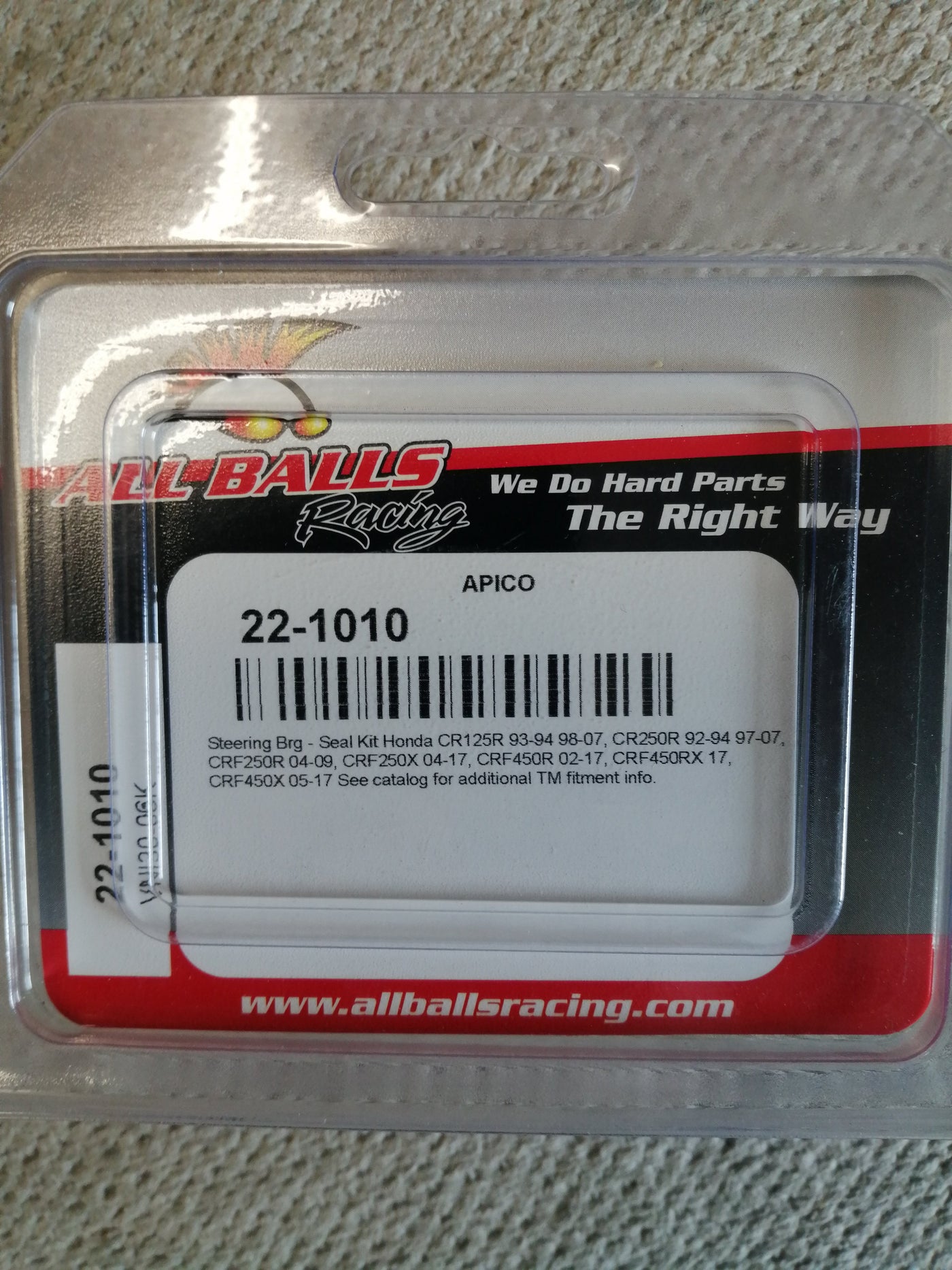 ALL BALLS RACING MOTORCYCLE STEERING BEARING SEAL KIT HONDA ( 22-1010 NEW )