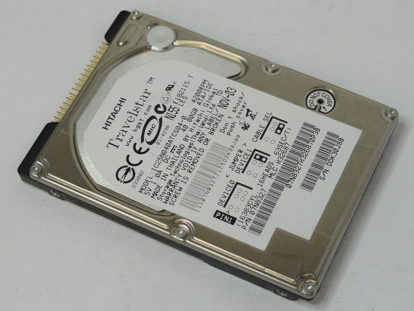 IC25N040ATCS04-0 - IBM 40GB IDE 4200rpm 2.5in Travelstar HDD - Refurbished