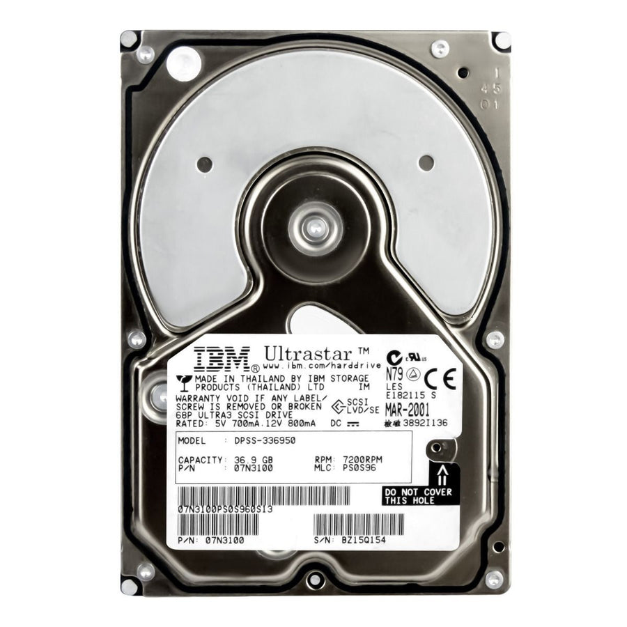 IBM 36Gb SCSI 68 Pin 7200rpm 3.5" HDD ( 07N3100 DPSS-336950 ) REF
